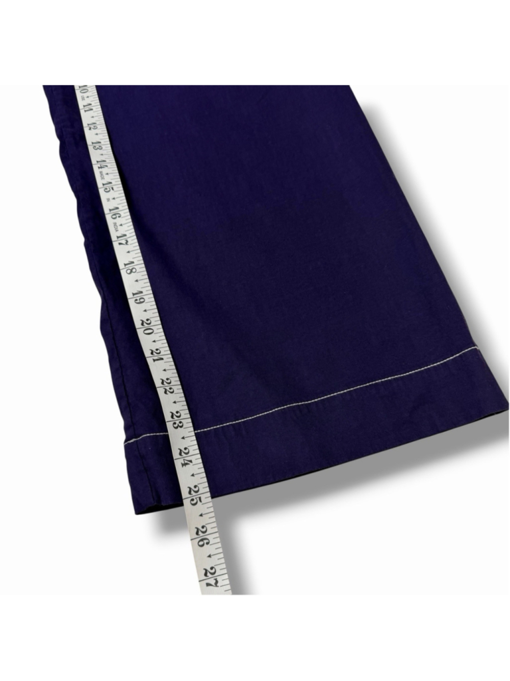 Meave Anthro Colette Crop Wide Leg Pants Contrast Stitch Purple Magic Fabric 28 - Picture 8 of 11